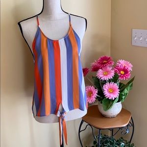 Daytrip orange and lavender striped tank
